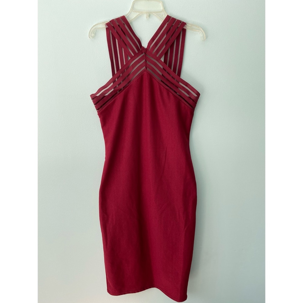 Red midi dress
